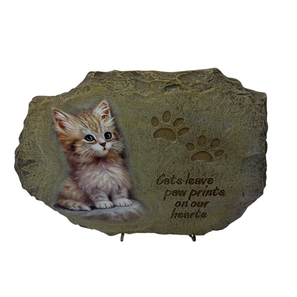 Bradford Exchange Paw Prints On Our Hearts Cats Plaque 2003 Limited Edition